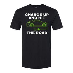 Charge Up And Hit The Road 100% Electric Funny Electric Vehicle Cool EV Softstyle CVC T-Shirt