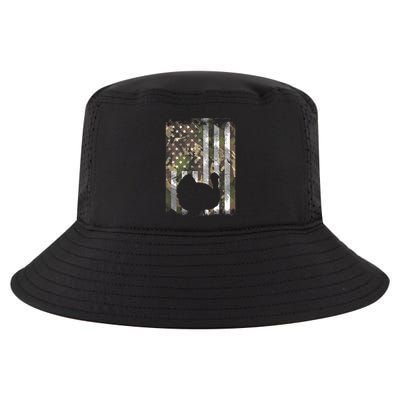 Camo US America Flag Turkey Day Hunting Thanksgiving Gift Cool Comfort Performance Bucket Hat