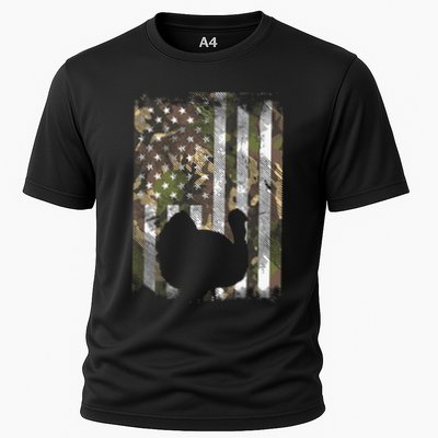 Camo US America Flag Turkey Day Hunting Thanksgiving Gift Performance Shirt