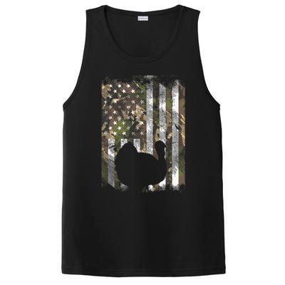 Camo US America Flag Turkey Day Hunting Thanksgiving Gift PosiCharge Competitor Tank