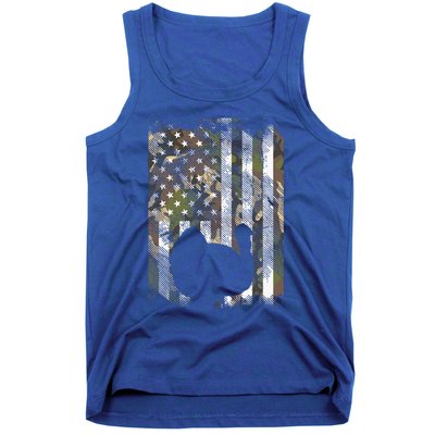 Camo US America Flag Turkey Day Hunting Thanksgiving Gift Tank Top