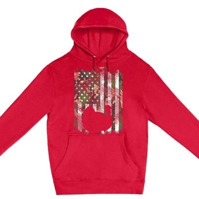 Camo US America Flag Turkey Day Hunting Thanksgiving Gift Premium Pullover Hoodie