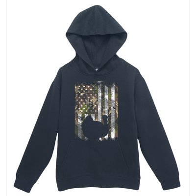 Camo US America Flag Turkey Day Hunting Thanksgiving Gift Urban Pullover Hoodie