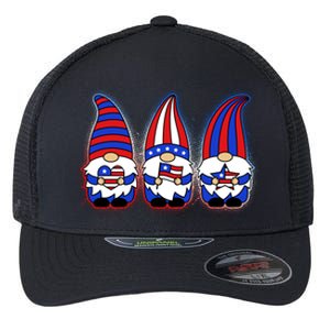 Cute USA American Flag Gnomes Flexfit Unipanel Trucker Cap