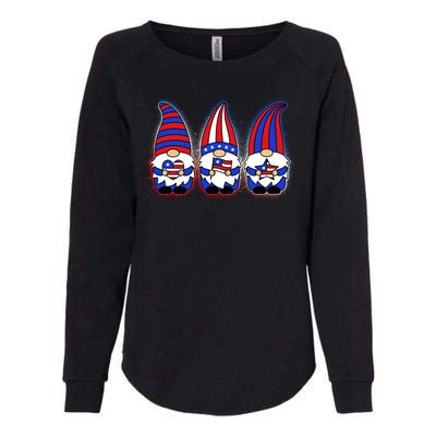 Cute USA American Flag Gnomes Womens California Wash Sweatshirt