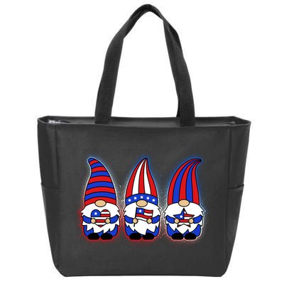 Cute USA American Flag Gnomes Zip Tote Bag