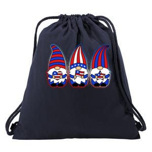 Cute USA American Flag Gnomes Drawstring Bag