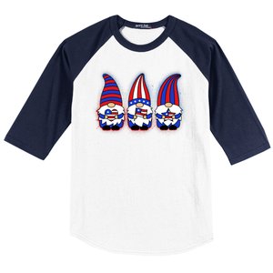 Cute USA American Flag Gnomes Baseball Sleeve Shirt