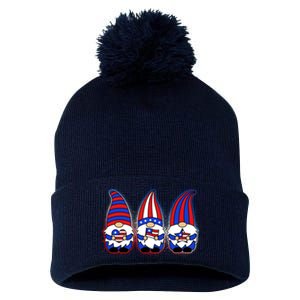 Cute USA American Flag Gnomes Pom Pom 12in Knit Beanie