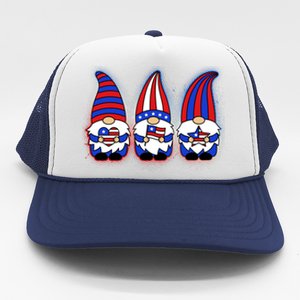 Cute USA American Flag Gnomes Trucker Hat