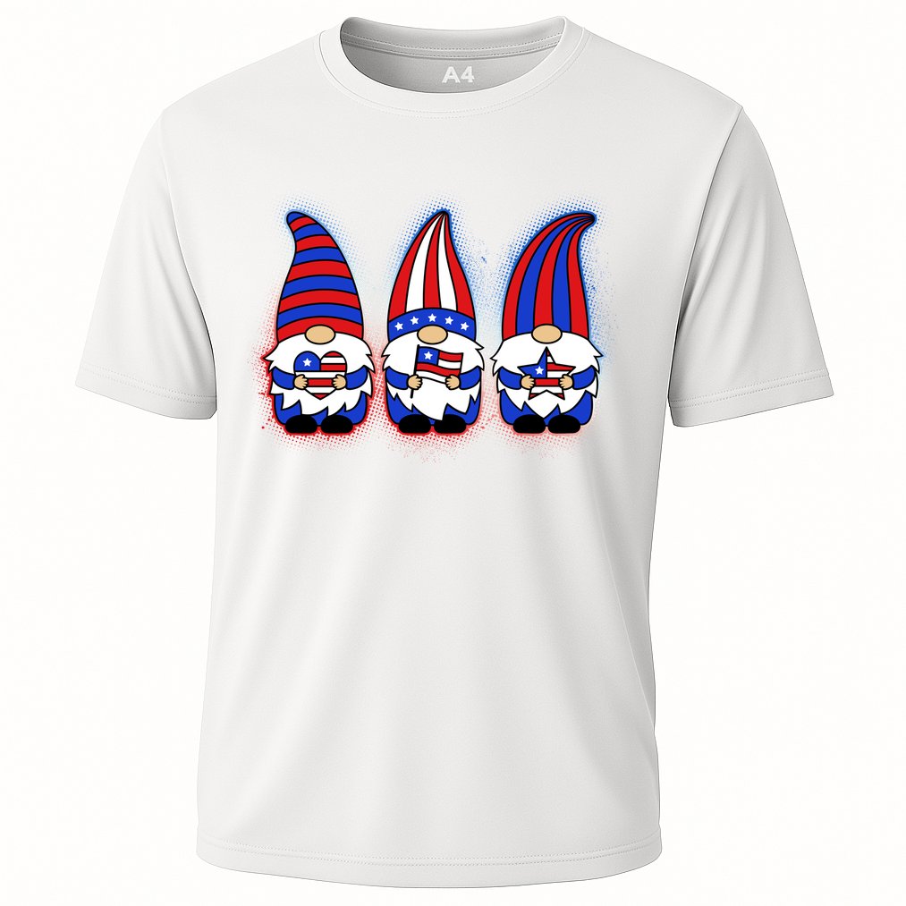 Cute USA American Flag Gnomes Cooling Performance Crew T-Shirt