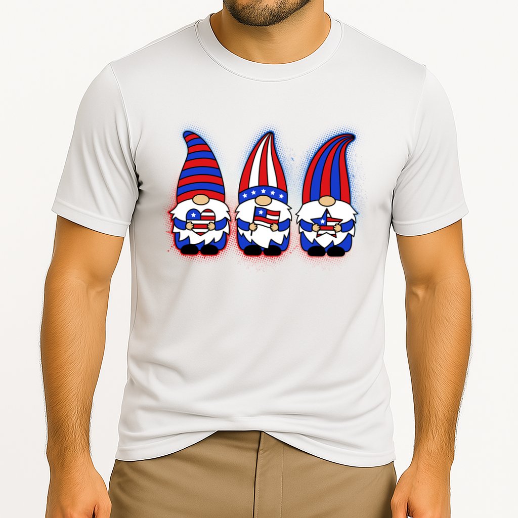 Cute USA American Flag Gnomes Cooling Performance Crew T-Shirt