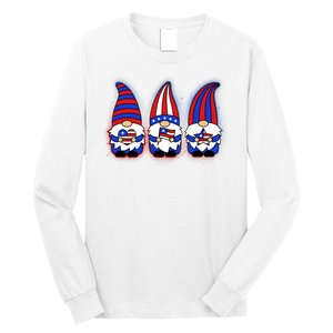 Cute USA American Flag Gnomes Long Sleeve Shirt