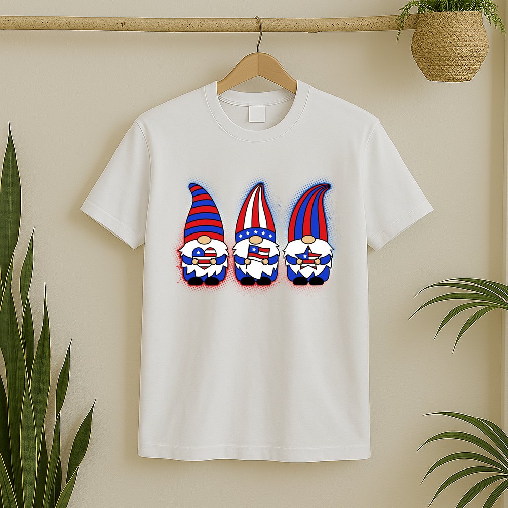 Cute USA American Flag Gnomes T-Shirt