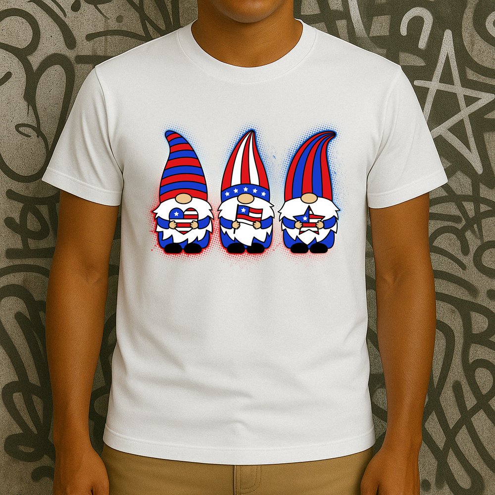Cute USA American Flag Gnomes T-Shirt