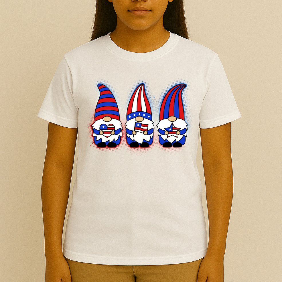 Cute USA American Flag Gnomes T-Shirt