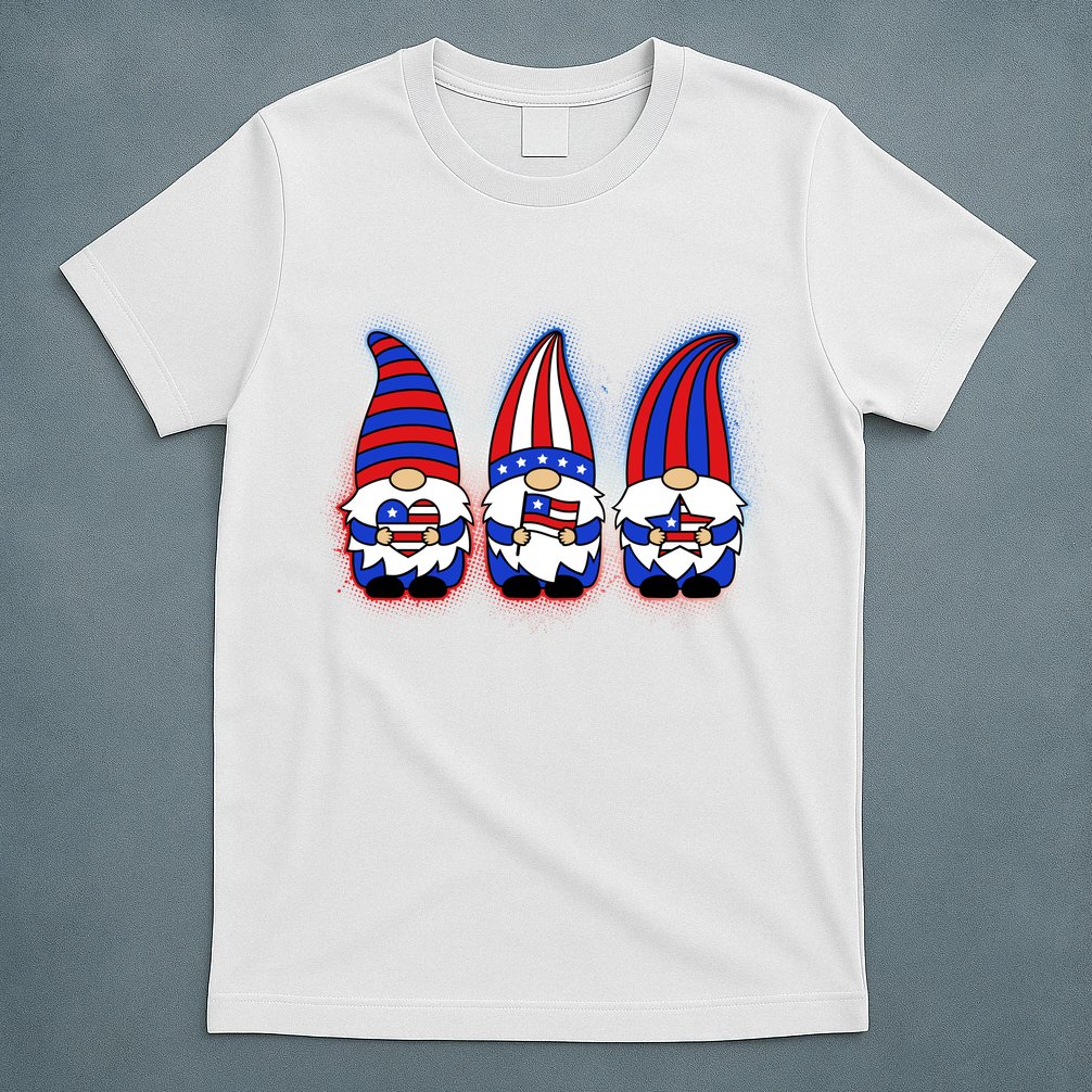 Cute USA American Flag Gnomes T-Shirt