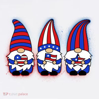 Cute USA American Flag Gnomes T-Shirt