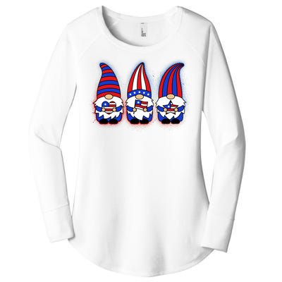 Cute USA American Flag Gnomes Women's Perfect Tri Tunic Long Sleeve Shirt