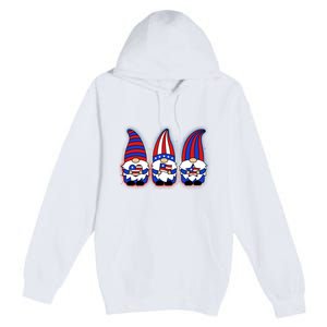 Cute USA American Flag Gnomes Premium Pullover Hoodie