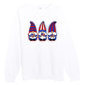 Cute USA American Flag Gnomes Premium Crewneck Sweatshirt