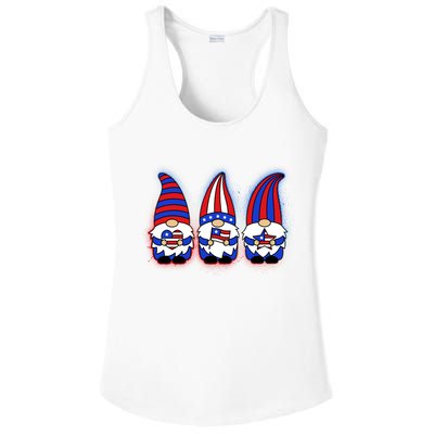 Cute USA American Flag Gnomes Ladies PosiCharge Competitor Racerback Tank