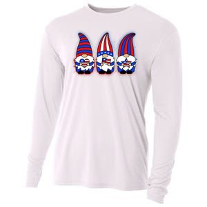 Cute USA American Flag Gnomes Cooling Performance Long Sleeve Crew