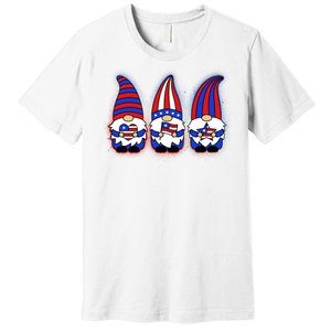 Cute USA American Flag Gnomes Premium T-Shirt