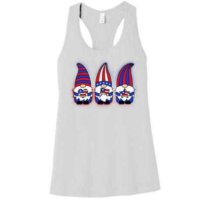 Cute USA American Flag Gnomes Women's Racerback Tank