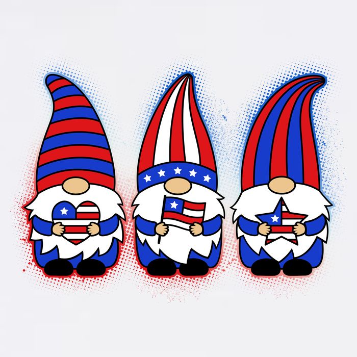 Cute USA American Flag Gnomes Baby Bodysuit