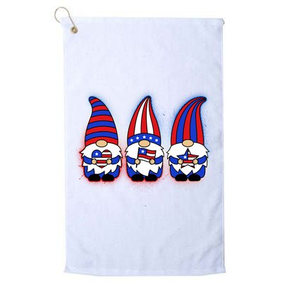 Cute USA American Flag Gnomes Golf Towel