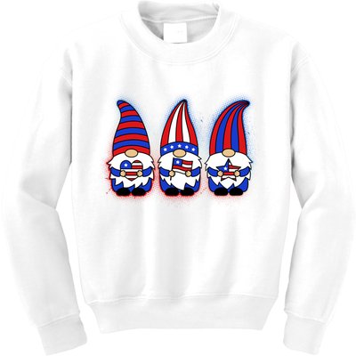 Cute USA American Flag Gnomes Kids Sweatshirt