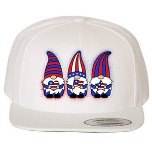 Cute USA American Flag Gnomes Wool Snapback Cap