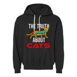 Cat Ufo Alien Strange Cool Space Flying Saucer Gift Idea Garment-Dyed Fleece Hoodie