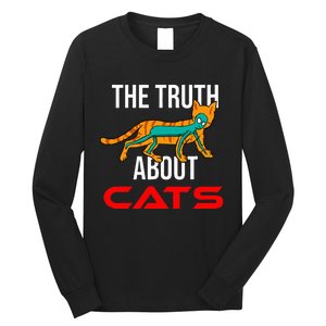 Cat Ufo Alien Strange Cool Space Flying Saucer Gift Idea Long Sleeve Shirt