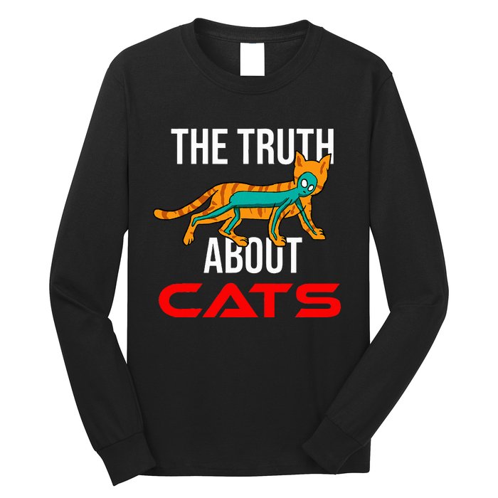 Cat Ufo Alien Strange Cool Space Flying Saucer Gift Idea Long Sleeve Shirt