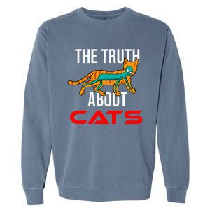 Cat Ufo Alien Strange Cool Space Flying Saucer Gift Idea Garment-Dyed Sweatshirt