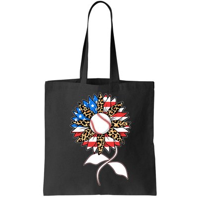 Cute USA American Flag Baseball Sunflower Bag