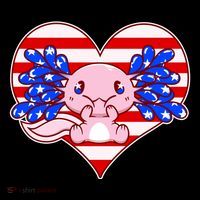Cute USA American Flag Axolotl Impact Tech Backpack