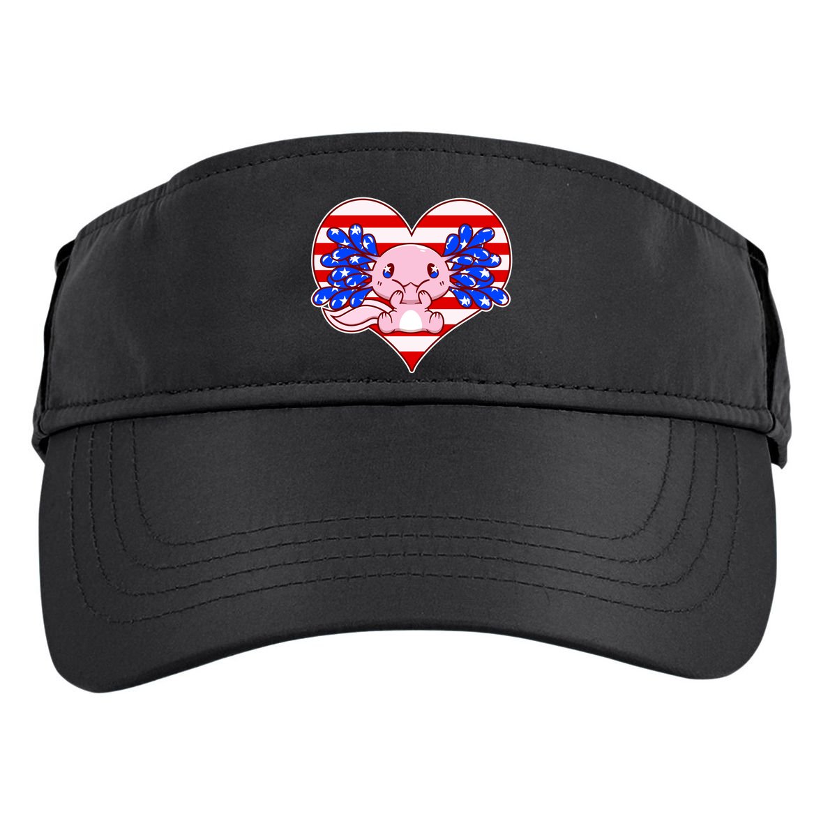 Cute USA American Flag Axolotl Adult Drive Performance Visor