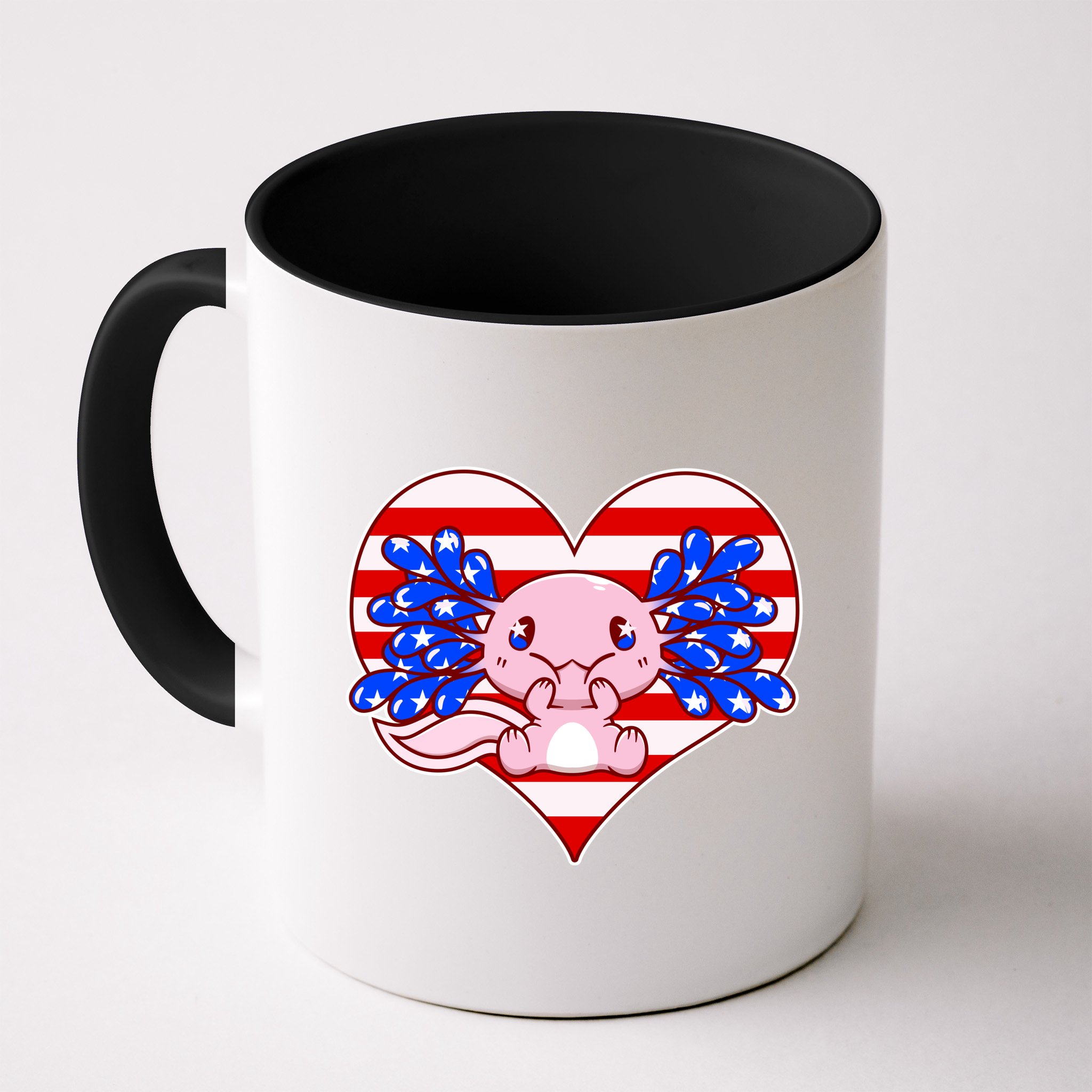 Cute USA American Flag Axolotl Mug