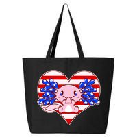 Cute USA American Flag Axolotl 25L Jumbo Tote