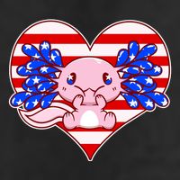 Cute USA American Flag Axolotl 25L Jumbo Tote