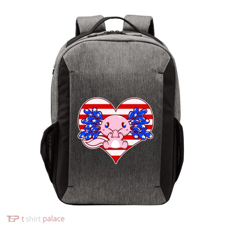 Cute USA American Flag Axolotl Vector Backpack