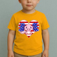Cute USA American Flag Axolotl Toddler T-Shirt