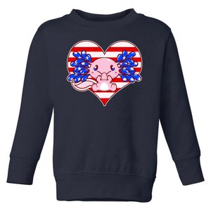 Cute USA American Flag Axolotl Toddler Sweatshirt