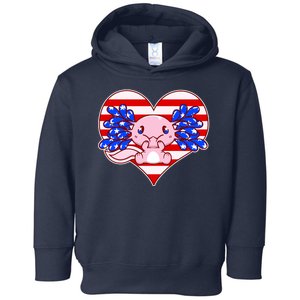 Cute USA American Flag Axolotl Toddler Hoodie