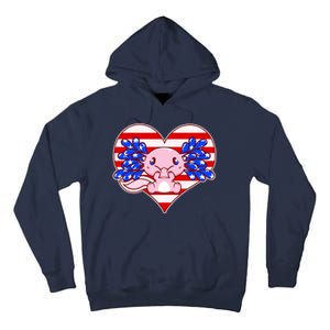 Cute USA American Flag Axolotl Tall Hoodie