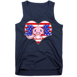 Cute USA American Flag Axolotl Tank Top