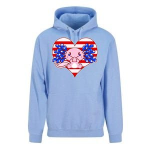 Cute USA American Flag Axolotl Unisex Surf Hoodie